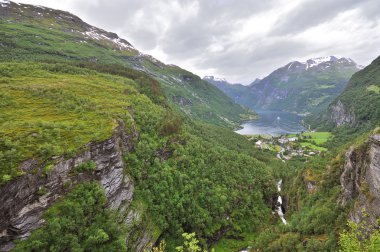 Beautiful Norway landscape of Geiranger Fjord clipart