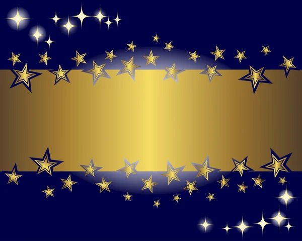 Bannière et étoiles dorées . — Image vectorielle