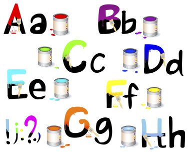 English alphabet A-H. clipart