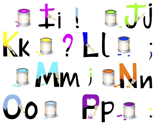 Alphabet anglais I-P . — Image vectorielle