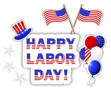 Labor Day stickers. clipart