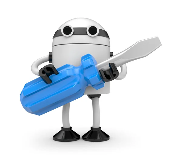 Robot with screwdriver — Stock Photo, Image