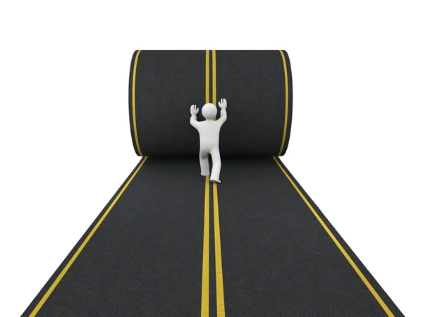 3D osoba toruje drogi — Zdjęcie stockowe