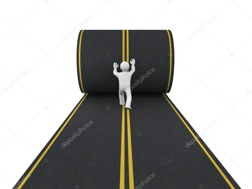 3d person paves road