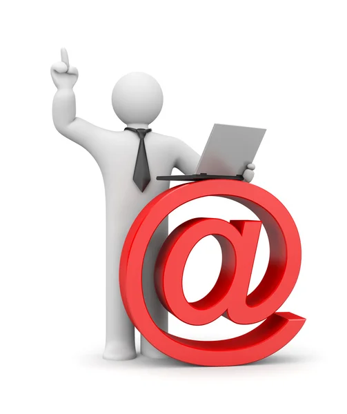 Бизнесмен с символом электронной почты — стоковое фото
