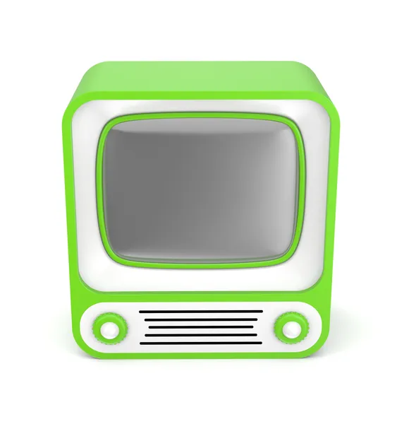 Зеленый ретро-телевизор — стоковое фото