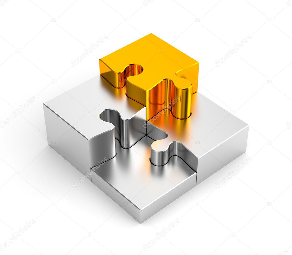 Podium from chrome puzzles, with one gold