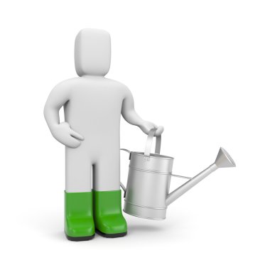 Person hold watering can clipart