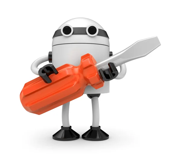 Robot con destornillador — Foto de Stock
