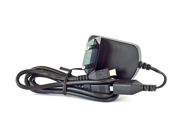 USB-oplader voor mobiele telefoon — Stockfoto