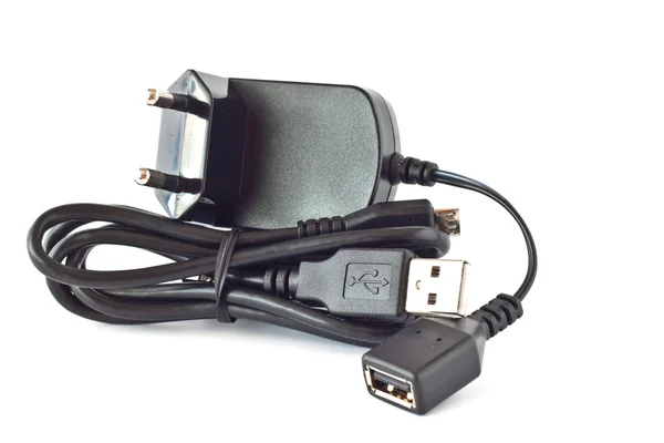 USB-laddare för mobiltelefon — Stockfoto