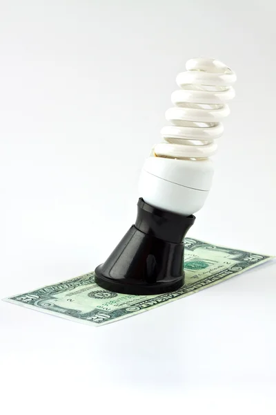 省エネ灯とお金 — ストック写真