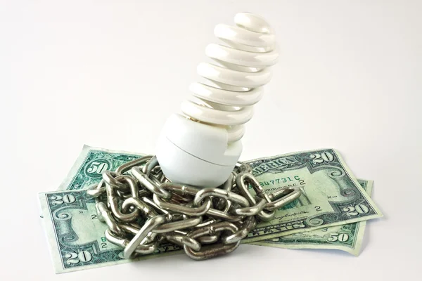 Lámpara de ahorro de energía y dinero —  Fotos de Stock
