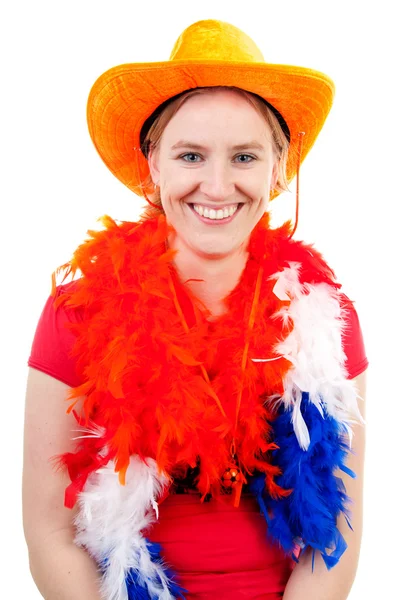 Female Dutch soccer fan — Stock Photo, Image