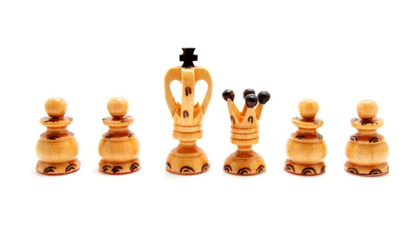 Rey y reina peón de ajedrez — Foto de Stock