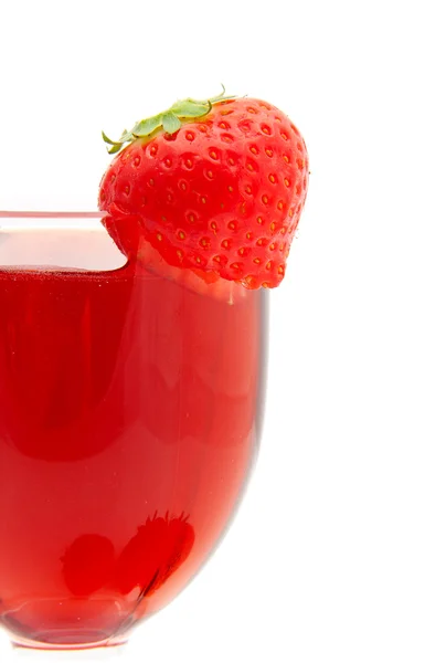 玻璃用草莓饮料 — 图库照片