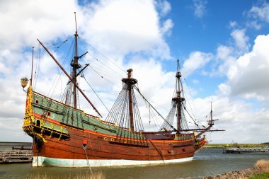 Replica of Dutch tall ship the Batavia clipart