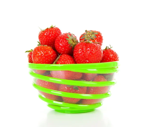 Bowl with fresh strawberries — Stock Photo, Image