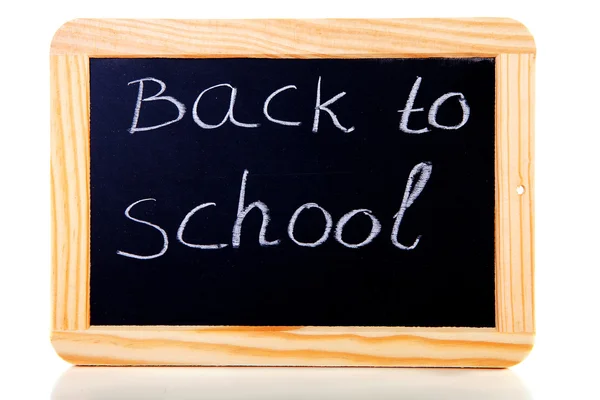 Powrót do szkoły, napisany na tablicy Łupek — Zdjęcie stockowe