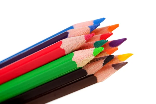 Färgglada pennor i närbild — Stockfoto