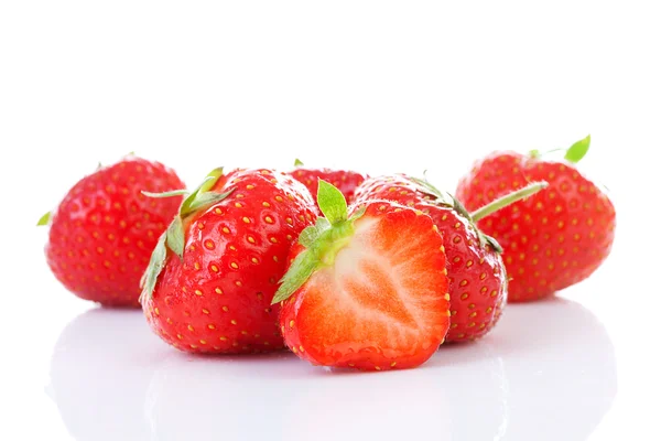 Un par de fresas frescas en primer plano —  Fotos de Stock