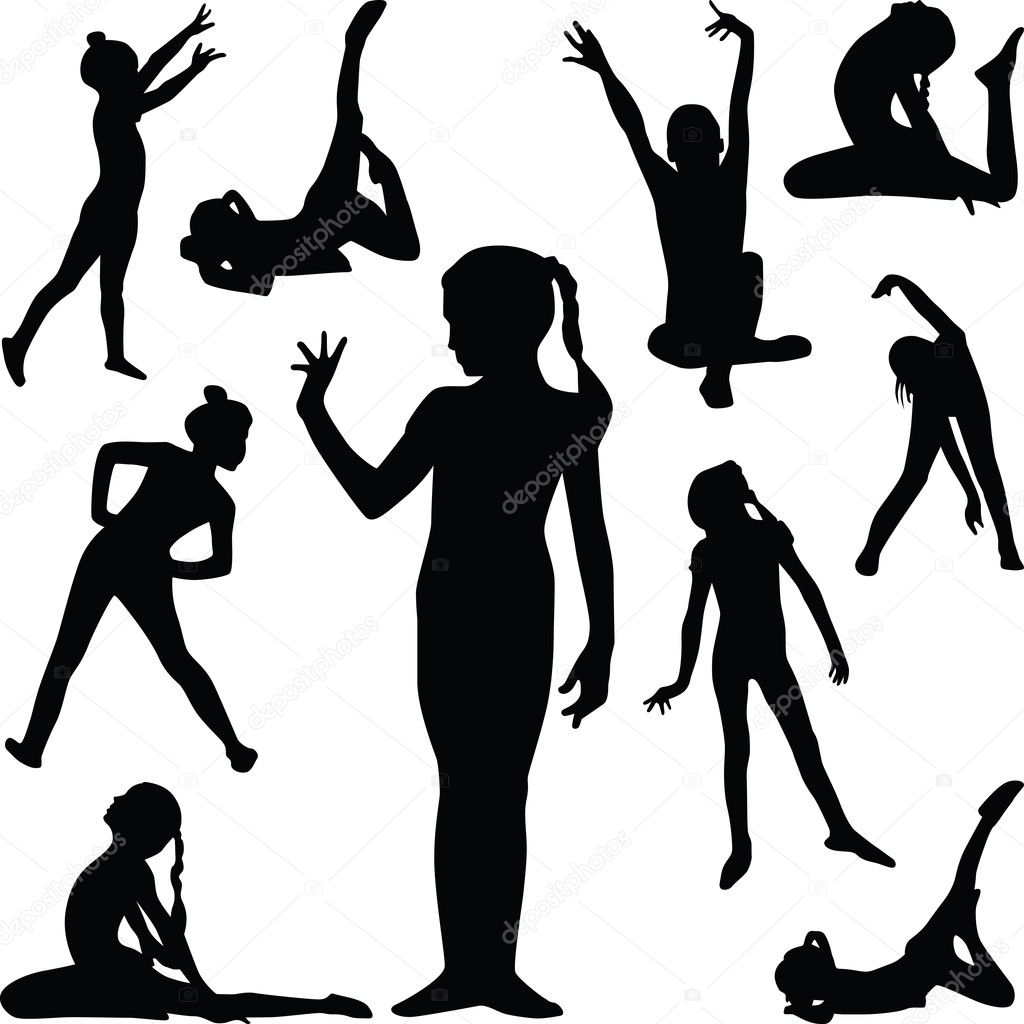 Gymnastics Silhouette Vector — Stock Vector © Photos 11220478