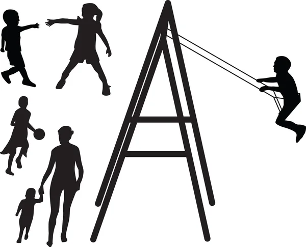 Vecteur silhouette enfant — Image vectorielle