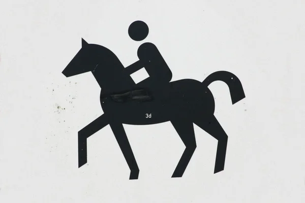 Fekete-fehér lovas — Stock Fotó