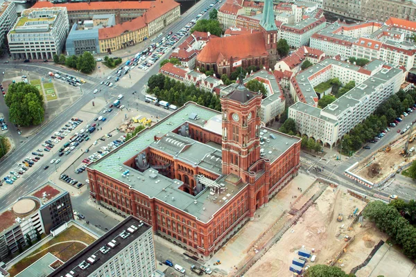 Rött stadshus av berlin Stockbild