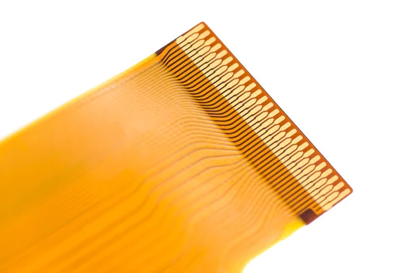 Detalhe da placa de circuito impresso flexionado — Fotografia de Stock