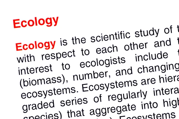 Texto de ecología resaltado en rojo —  Fotos de Stock