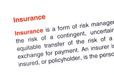 Insurance text highlighted in red clipart