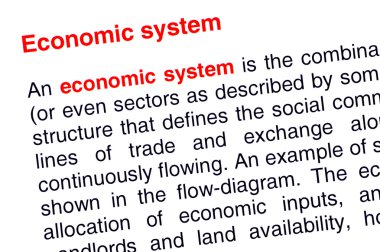 ekonomik sistemin metin kırmızı renkte