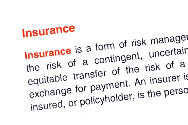 stock image Insurance text highlighted in red