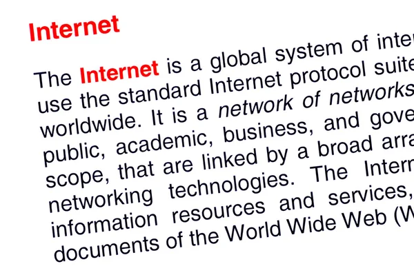 Internet text highlighted in red — Stock Photo, Image