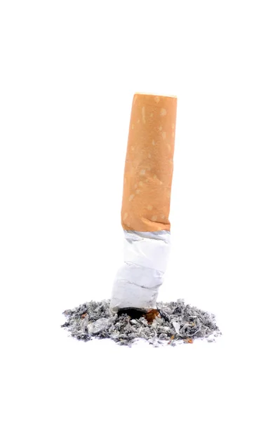 A cigarette butt on white — Stock Photo, Image