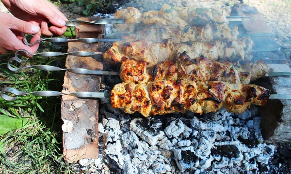 Barbecues sur les charbons . — Photo