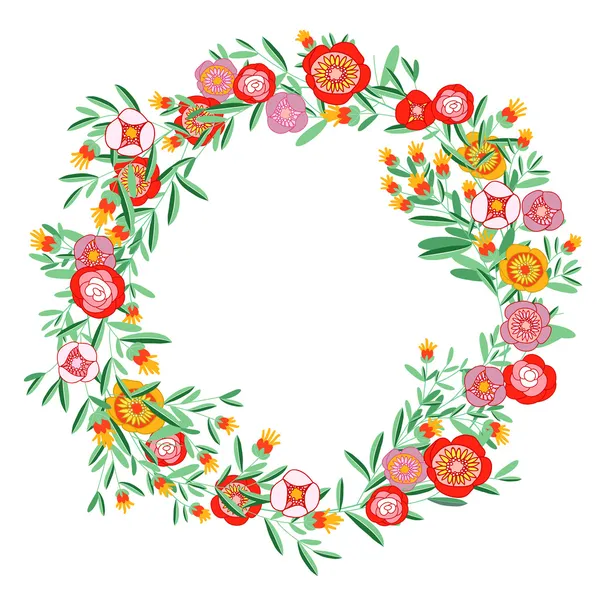 Wreath floral — Stock Vector
