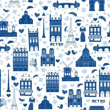 Paris background. Pattern clipart