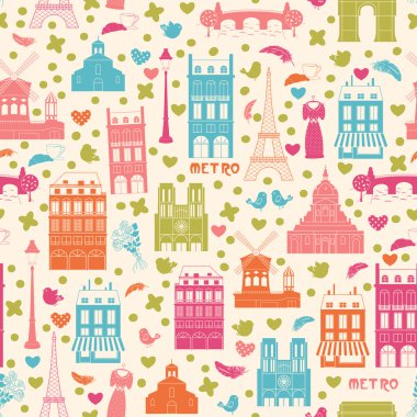 Paris background. Pattern clipart