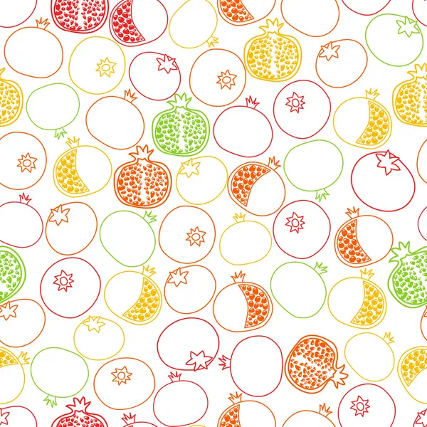 Pomegranates pattern — Stock Vector