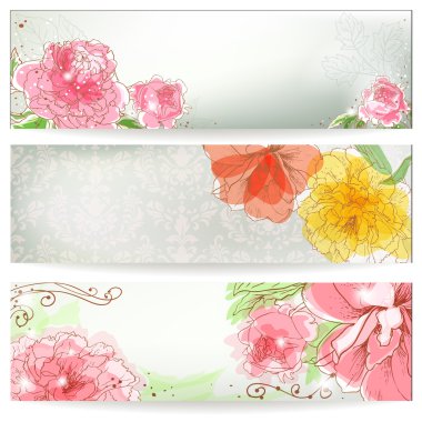 Floral banner clipart