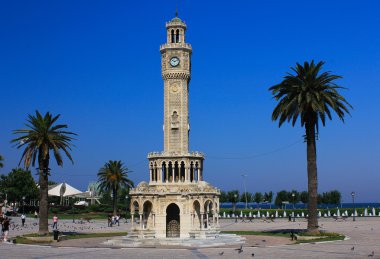 The clock in the historic city of Izmir in Turkey. clipart