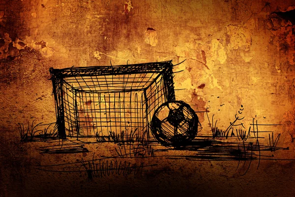 Skizze auf einem Fußball — Stockfoto