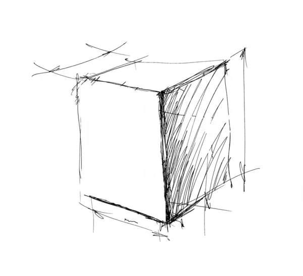 Szkic pudełka — Zdjęcie stockowe