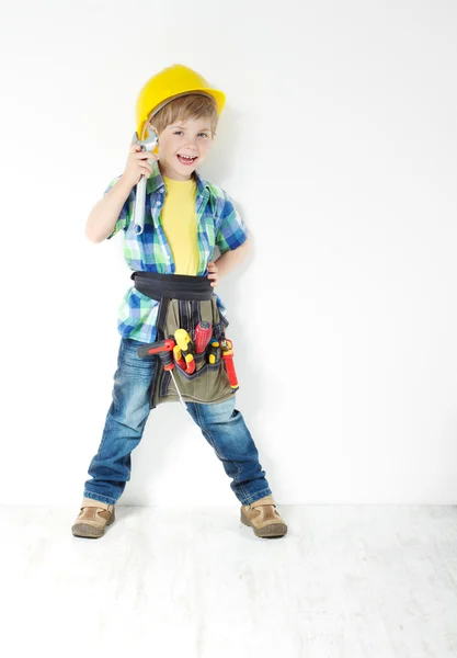 Little boy handyman — Stock Photo, Image