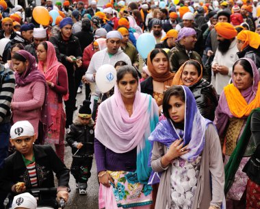 Sikh toegewijden op 2012 baisakhi festival in brescia