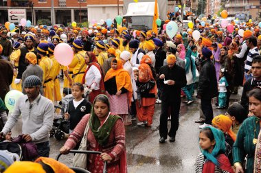 Sikh toegewijden op 2012 baisakhi festival in brescia