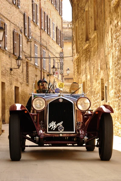 stock image Scalise and Claramunt at the 2012 edition of 1000 Miglia vintage car race they will win