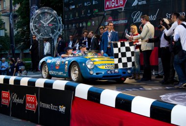 Jan Peter Balkenende at the start of 2012 1000 Miglia clipart